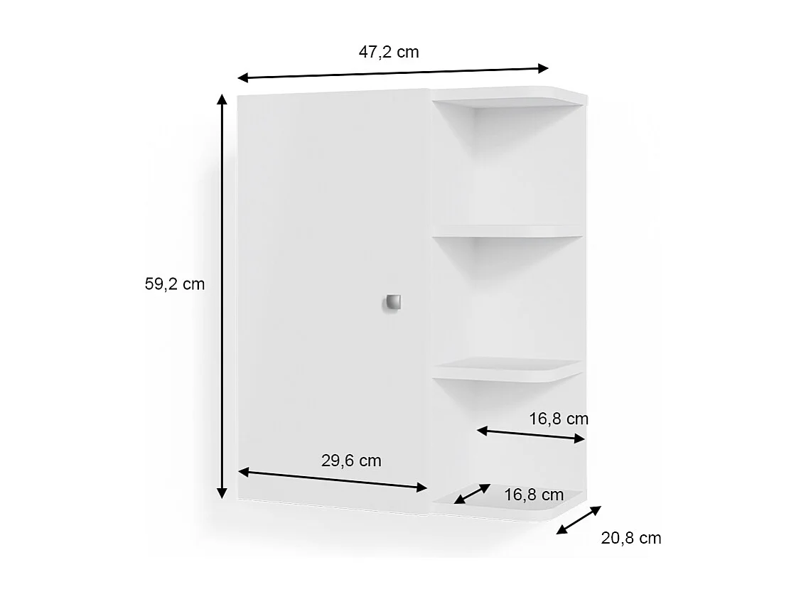 Armario de baño blanco 47.2x20.8x59.2 fynn