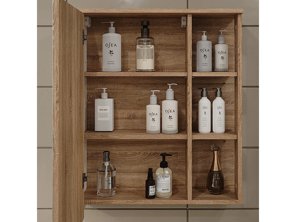 Armoire de toilette sonoma/blanc 60x20x75 karen