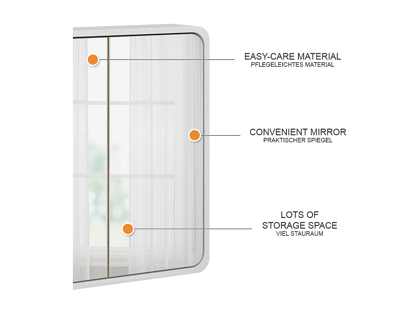 Armario con espejo de baño blanco/roble 60x12x60 arla