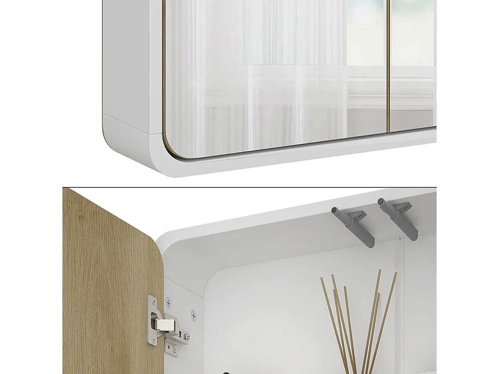 armoire de toilette blanc/chêne 60x12x60 arla