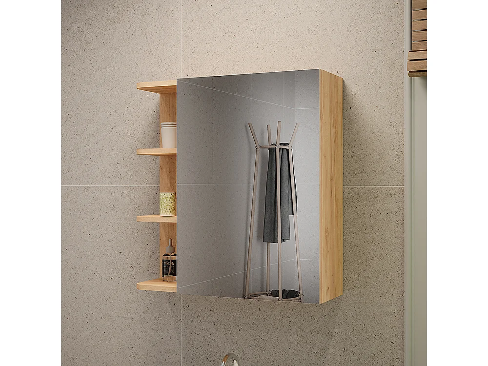 Armario con espejo roble dorado 62x20.8x64 fynn