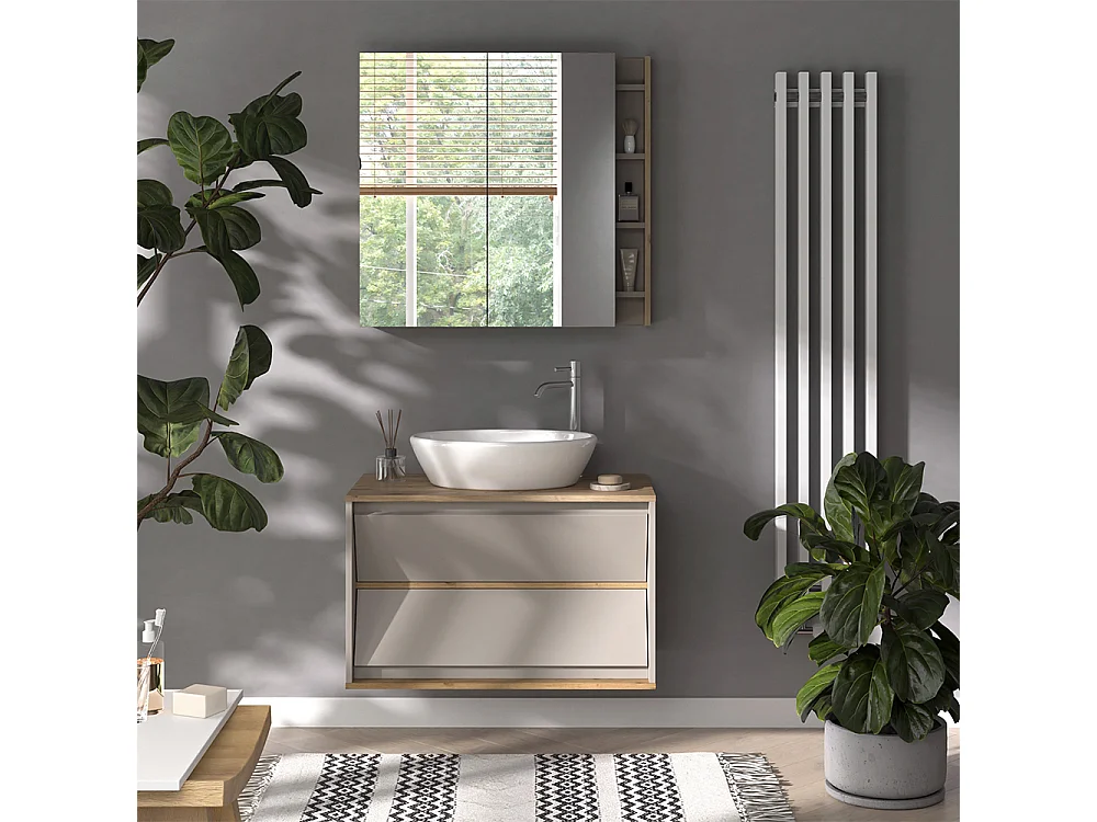 Armoire de toilette cachemire 80x18x75 edelin