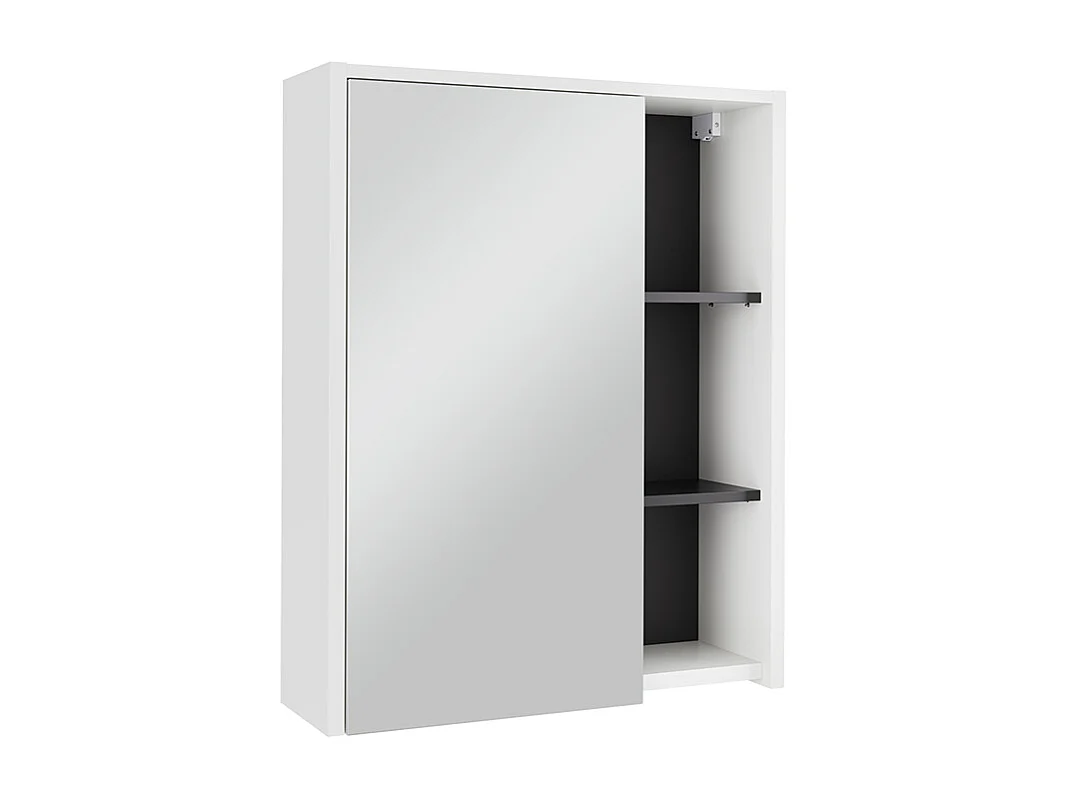 Armario con espejo de baño blanco/gris 60x18x75 viola