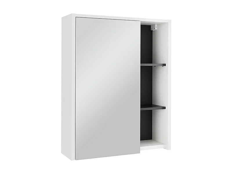 Armario con espejo de baño blanco/gris 60x18x75 viola