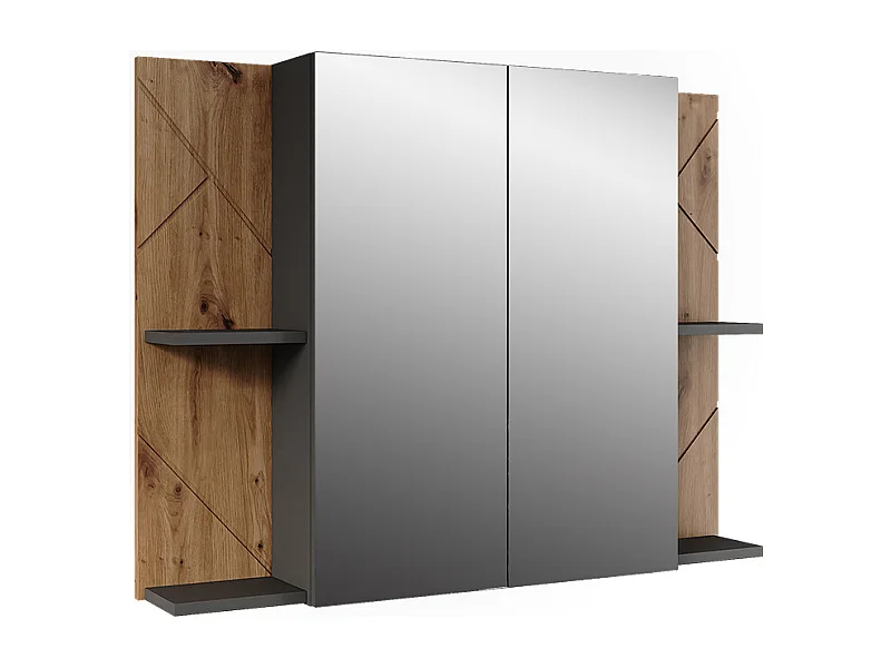 Armario con espejo de baño antracita/artisan 100x17.2x75 irma