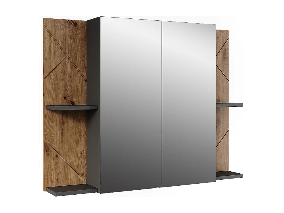 Armario con espejo de baño antracita/artisan 100x17.2x75 irma