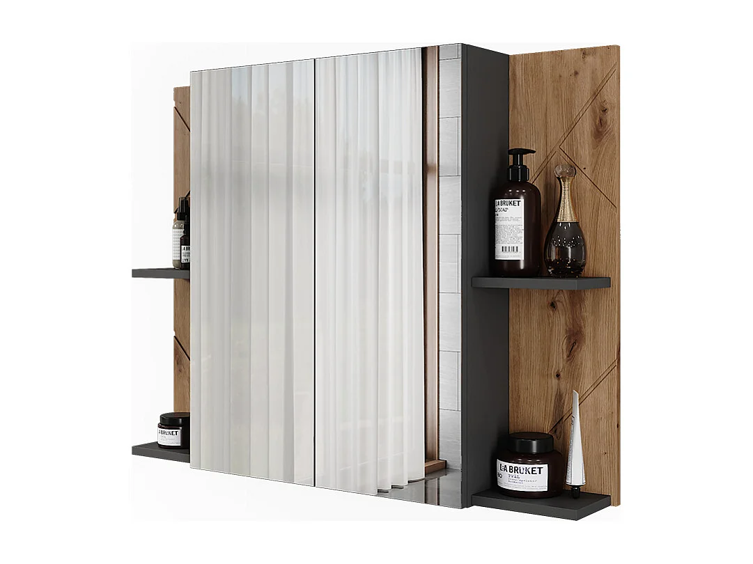 Armoire de toilette anthracite/artisan 100x17.2x75 irma