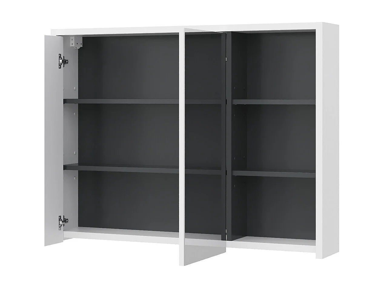 Armario con espejo para baño blanco/antracita 100x18x75 viola