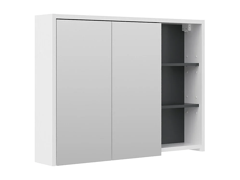 Armoire de toilette blanc/anthracite 100x18x75 viola