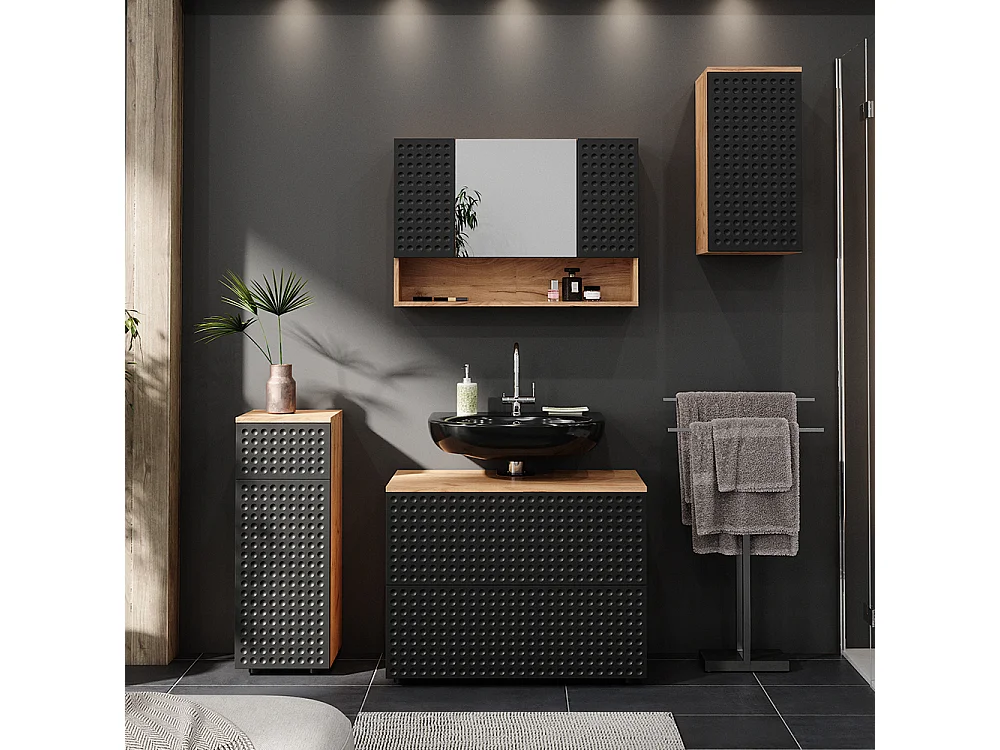 Armoire murale anthracite à pois 30x24x59 irma