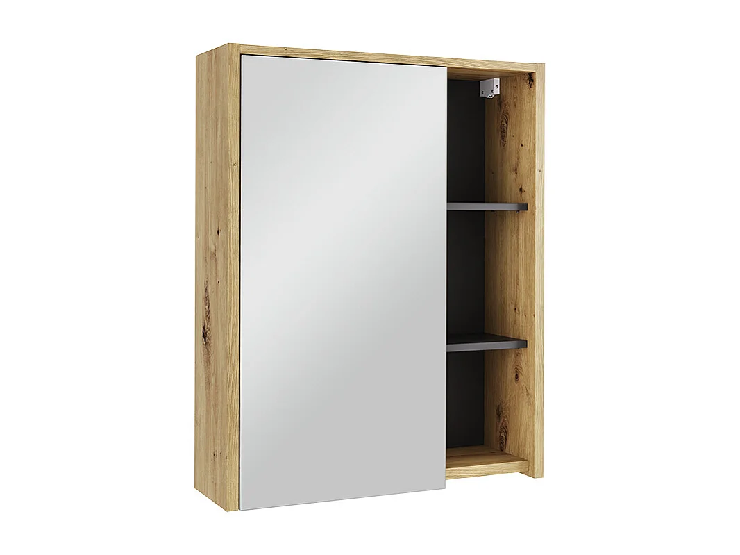 Armoire de salle de bain avec miroir artisan/gris 60x18x75 viola