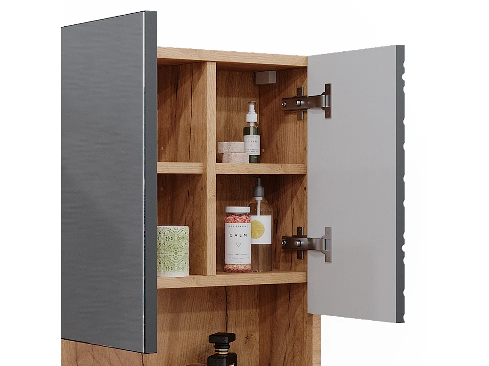 Armoire de toilette anthracite avec structure en nid dabeille 54x16.9x55 irma