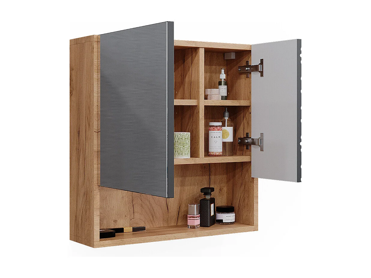 Armoire de toilette anthracite avec structure en nid dabeille 54x16.9x55 irma