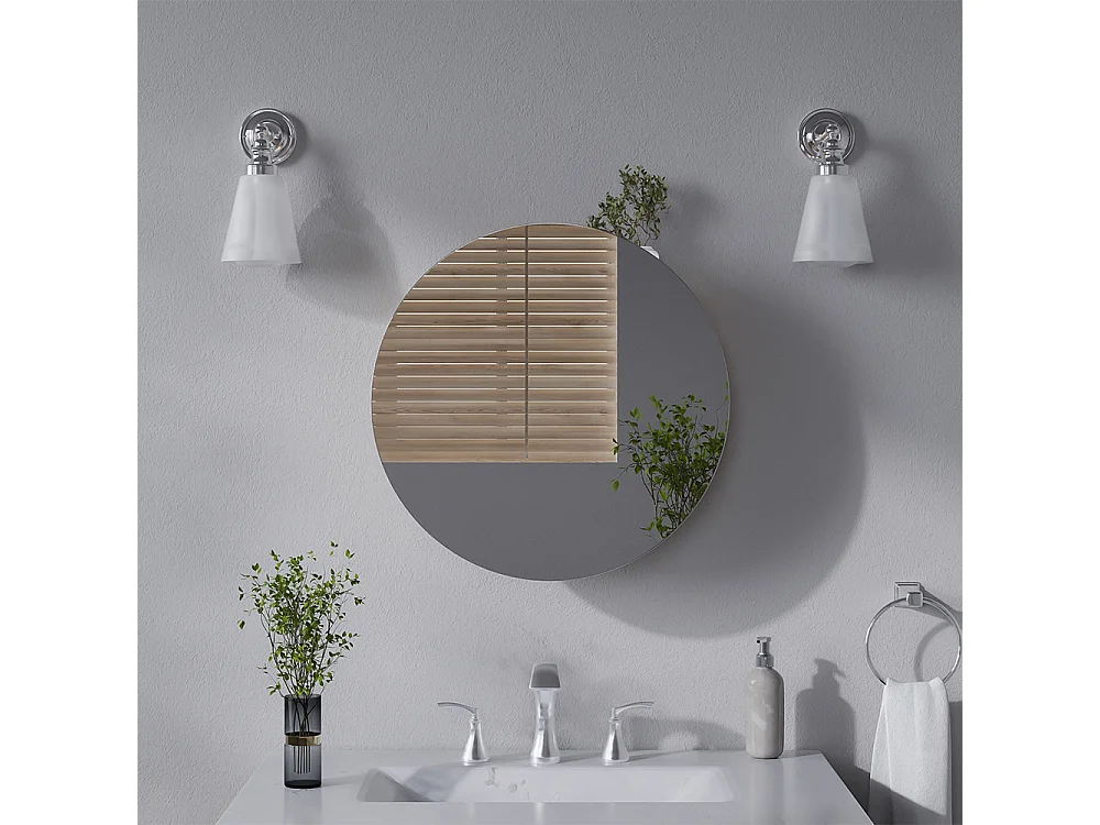 Armario con espejo para baño antracita 50x17.4x50 loki