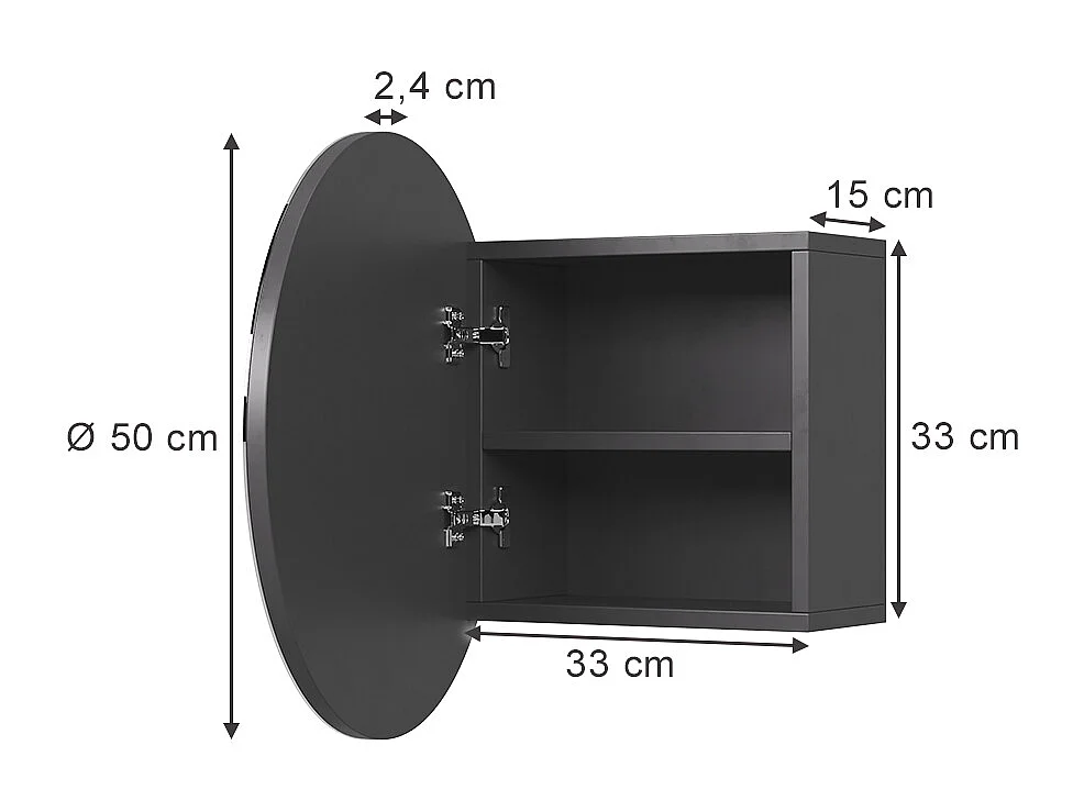 Armoire de toilette anthracite 50x17.4x50 loki
