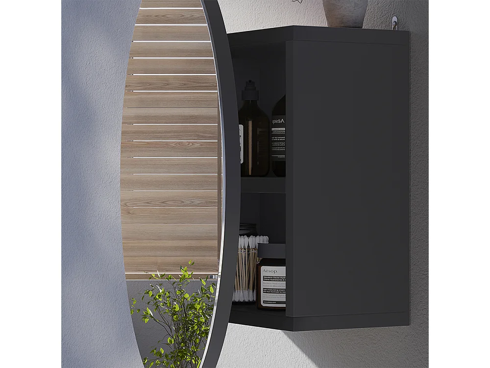 Armoire de toilette anthracite 50x17.4x50 loki