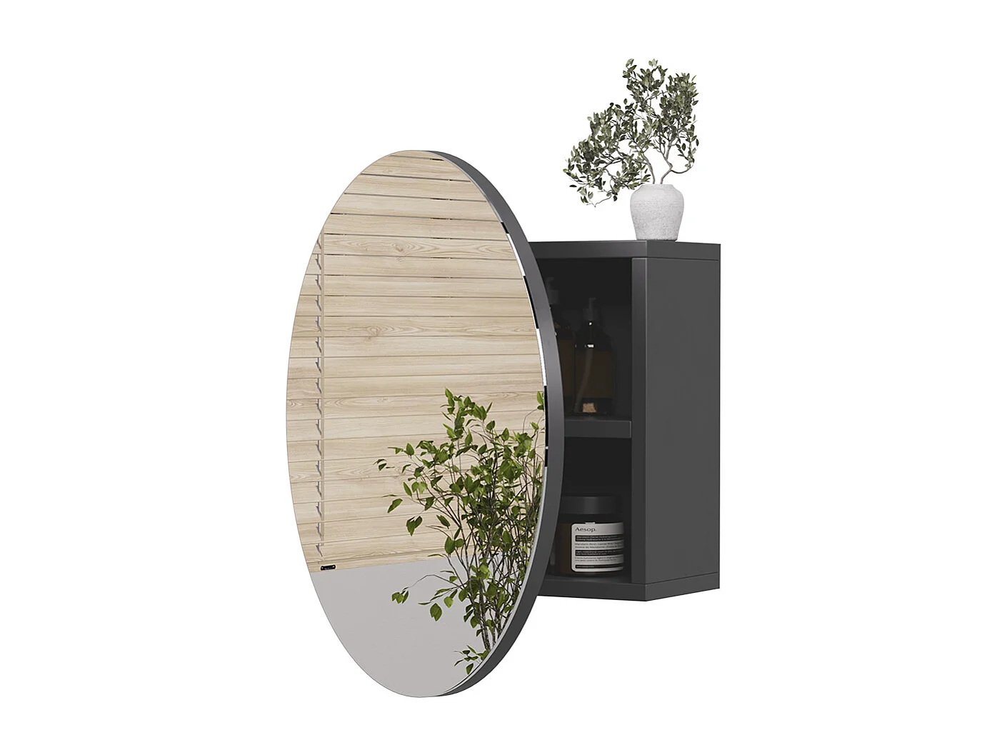 Armoire de toilette anthracite 50x17.4x50 loki