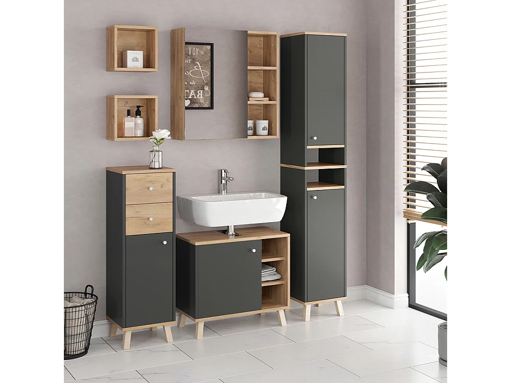 Armoire murale chêne de force doré 25x15x25 senyo