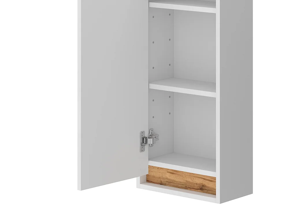 Armario de baño blanco brillo intenso/roble dorado 81.6x20x35 detmold