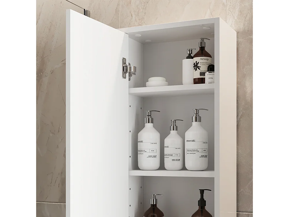 Armoire de blanc brillant/chêne doré 81.6x20x35 detmold