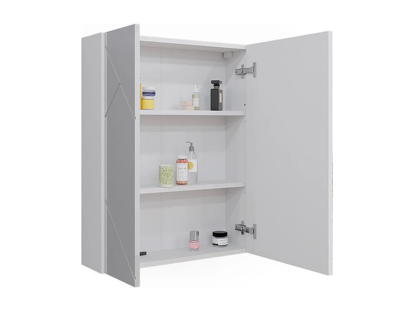 Armoire de salle de bain avec miroir blanc/blanc brillant 60x17.2x75 irma