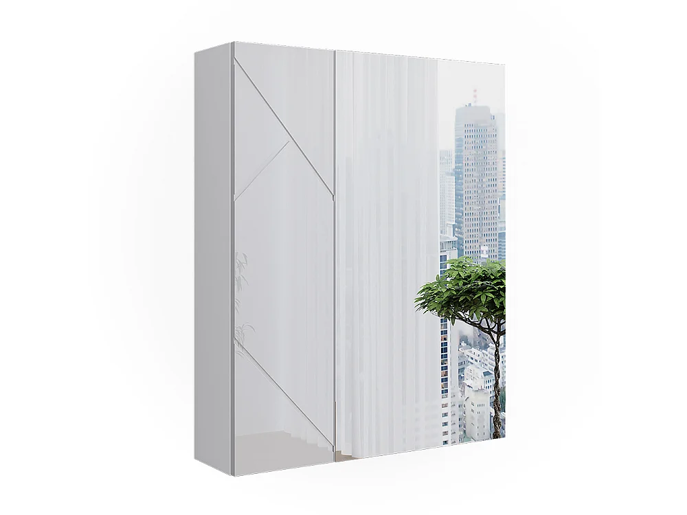Badspiegelschrank weiß/weiß hochglanz 60x17.2x75 irma