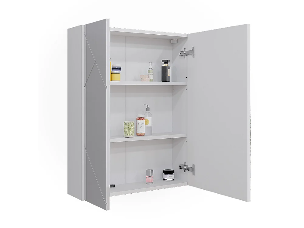Badspiegelschrank weiß/weiß hochglanz 60x17.2x75 irma