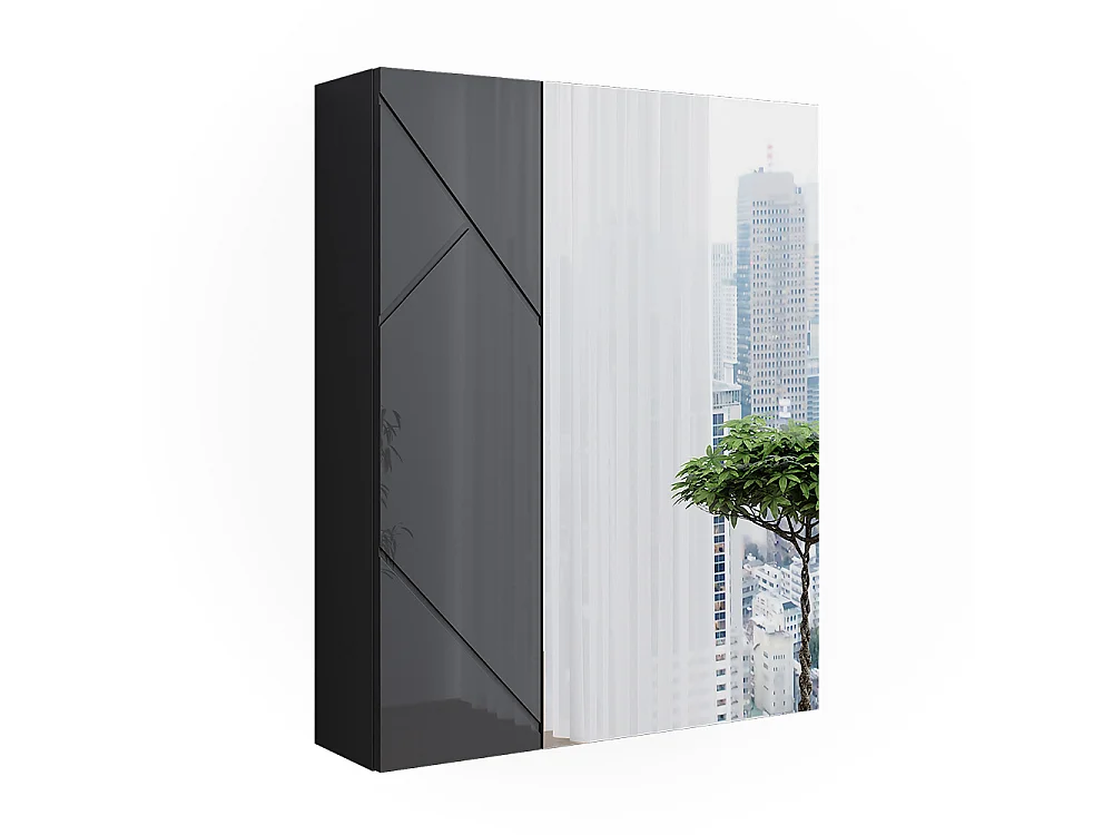 Badspiegelschrank anthrazit hochglanz/anthrazit 60x17.2x75 irma