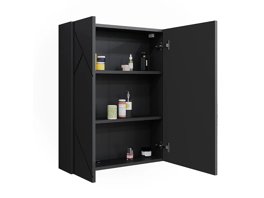 Badspiegelschrank anthrazit hochglanz/anthrazit 60x17.2x75 irma