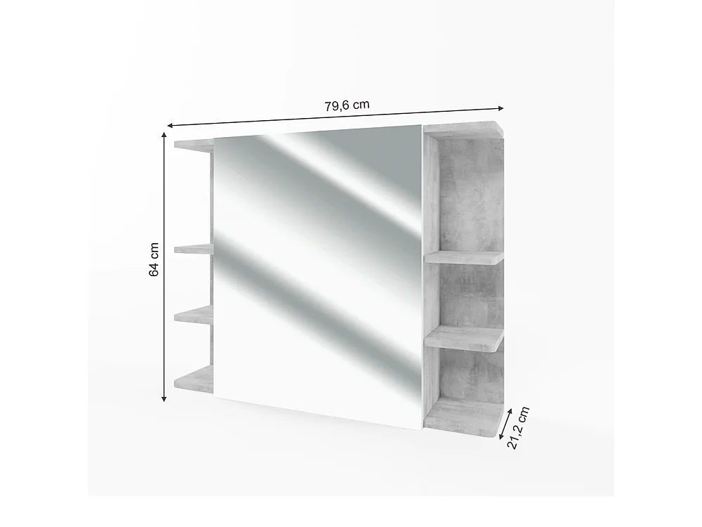Armoire de toilette béton 79.6x21.2x64 fynn