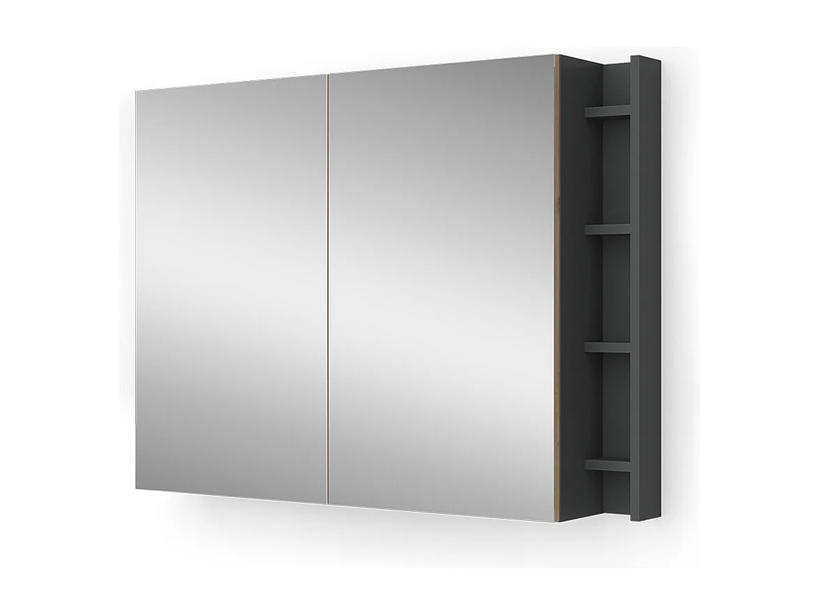 Armario con espejo para baño antracita/artisan 100x18x75 edelin