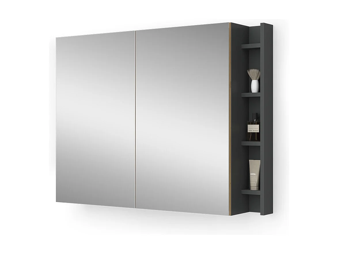 Armoire de toilette anthracite/artisan 100x18x75 edelin