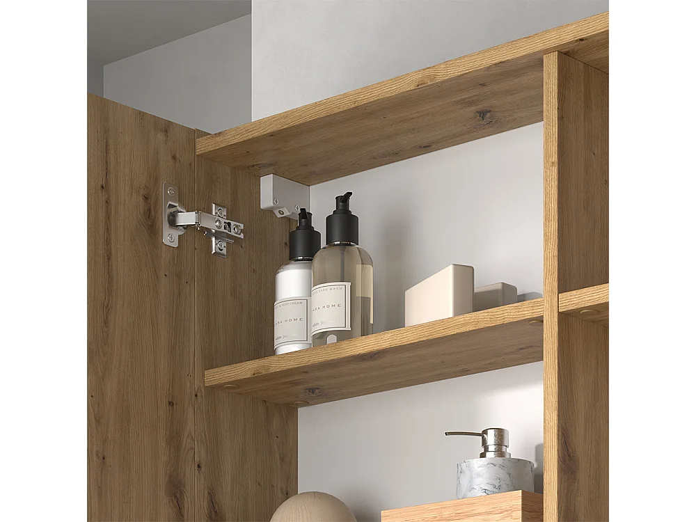 Armario con espejo para baño antracita/artisan 100x18x75 edelin