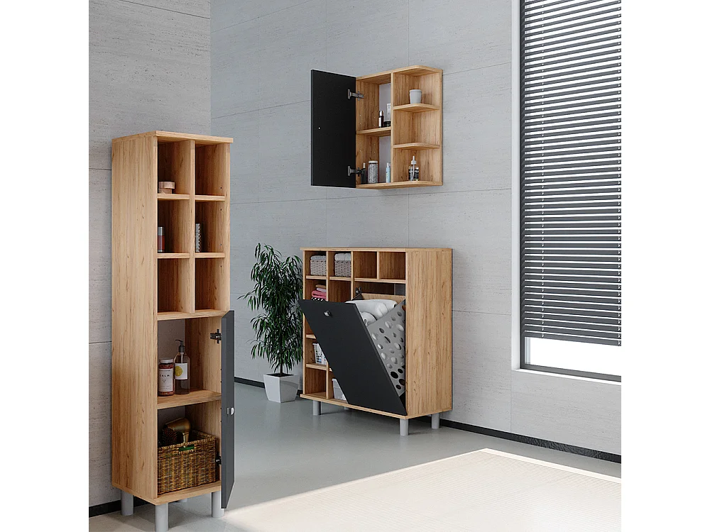 Armario de baño antracita 47.2x20.8x59.2 fynn