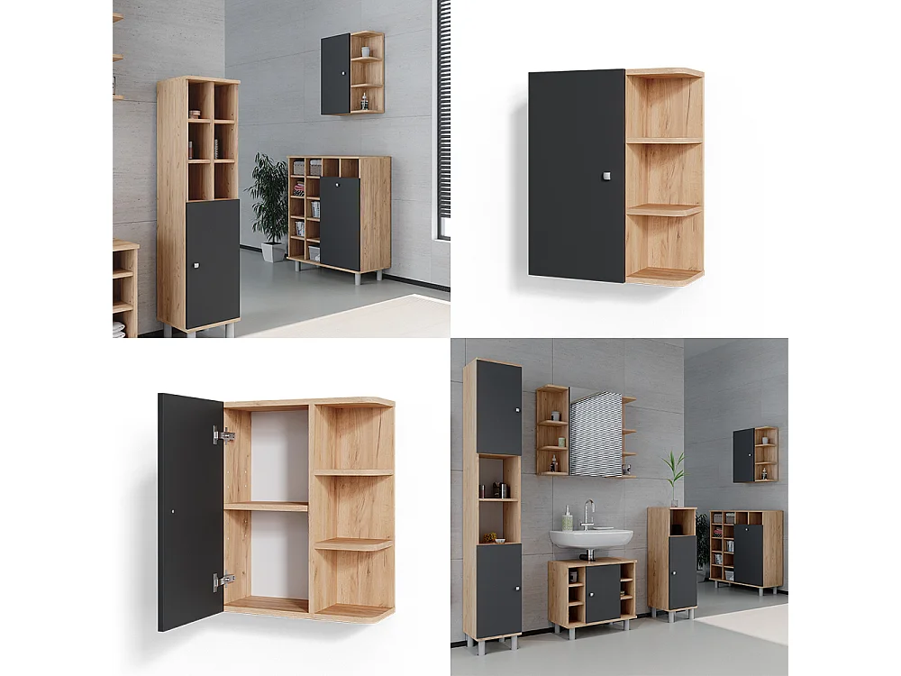 Armario de baño antracita 47.2x20.8x59.2 fynn