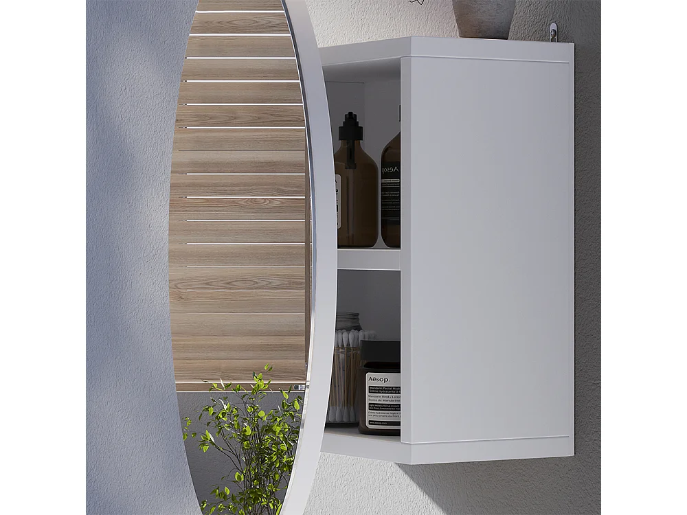 Armario con espejo para baño blanco 50x17.4x50 loki