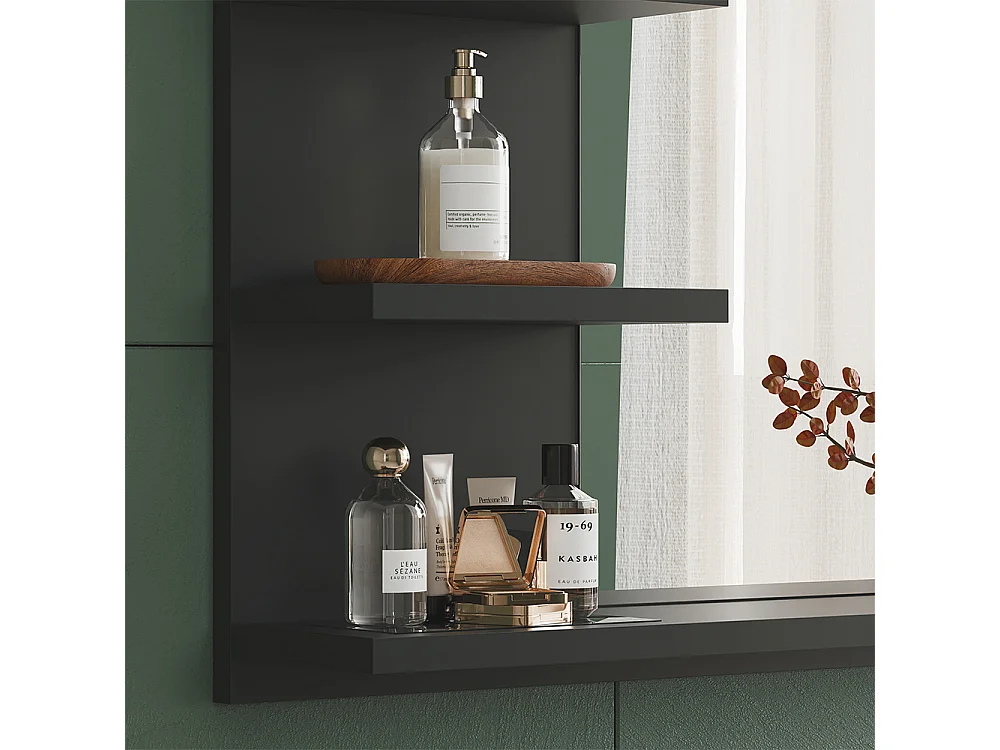 Armoire de toilette anthracite 78x13.6x50 wilbur