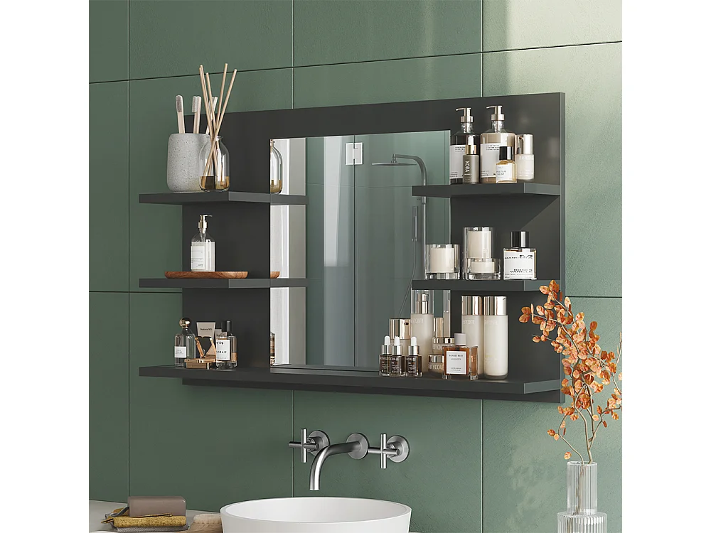 Armoire de toilette anthracite 78x13.6x50 wilbur