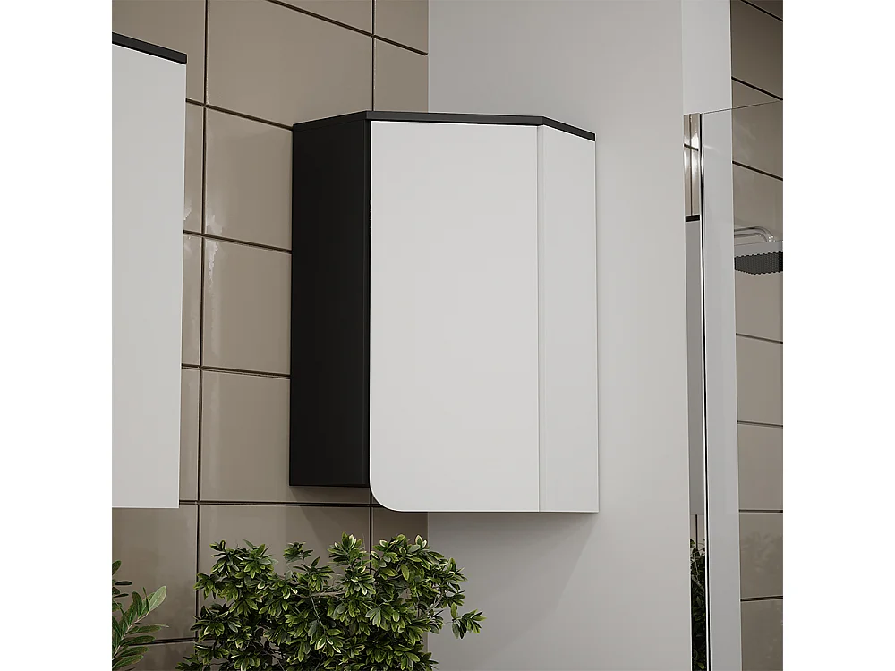 Eckhängeschrank anthrazit/weiß 60x42.4x75 karen