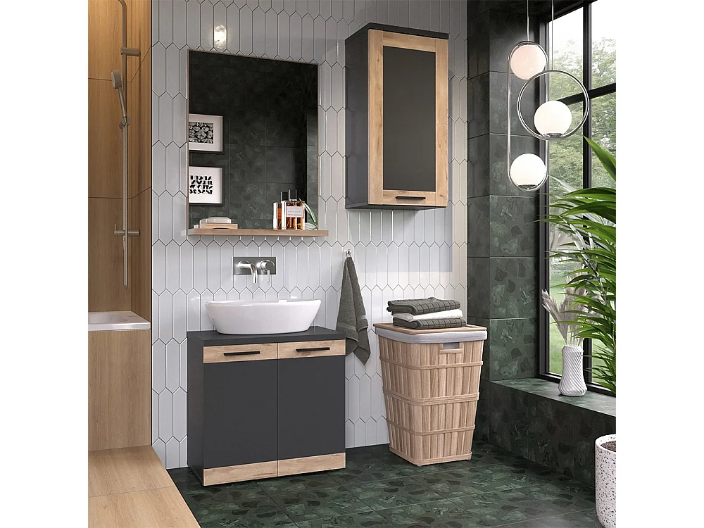 Mueble de baño antracita 40.3x27.9x79.6 niko