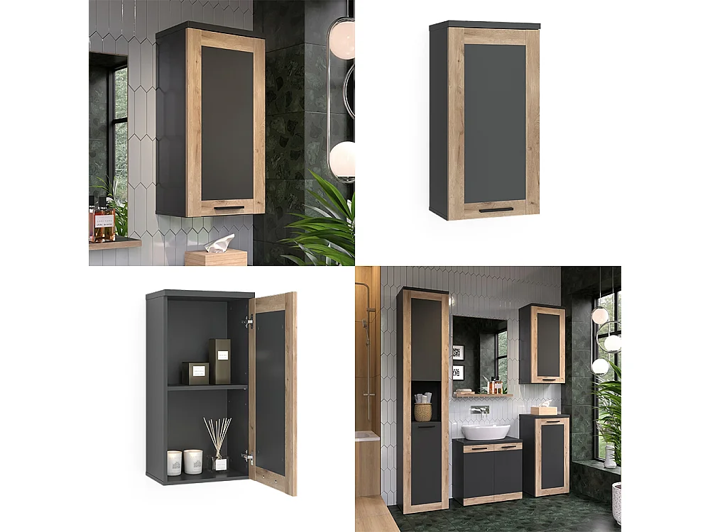 Mueble de baño antracita 40.3x27.9x79.6 niko