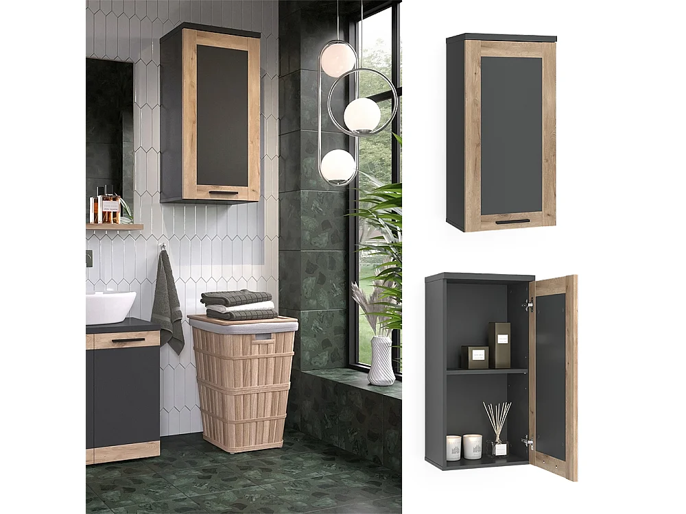 Armoire de salle de bain anthracite 40.3x27.9x79.6 niko