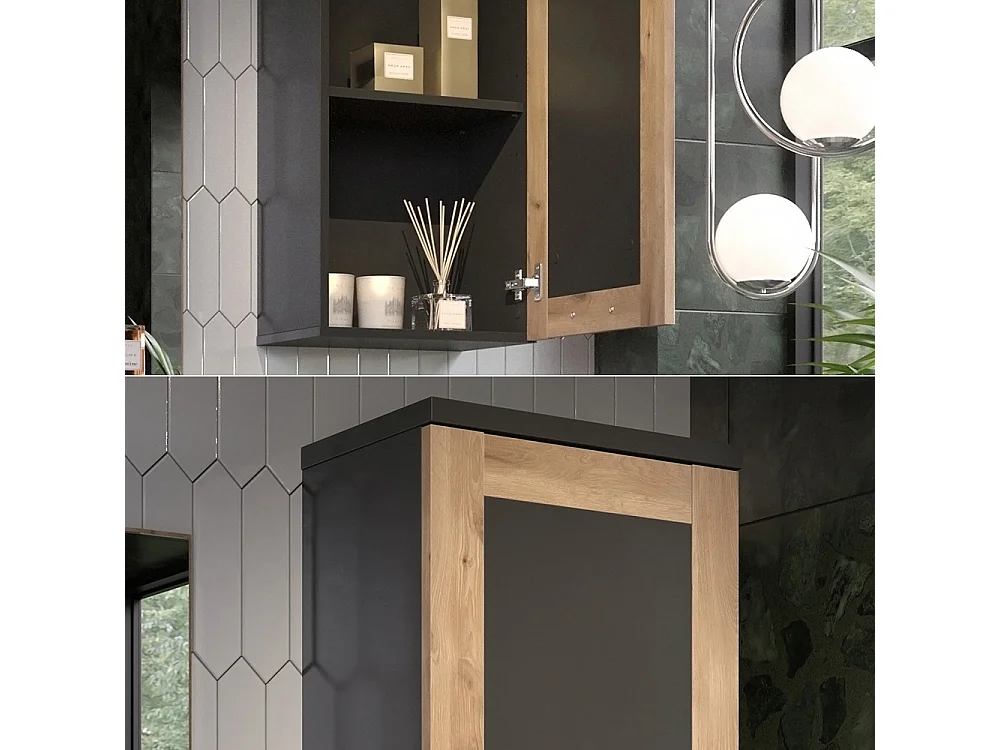 Armoire de salle de bain anthracite 40.3x27.9x79.6 niko