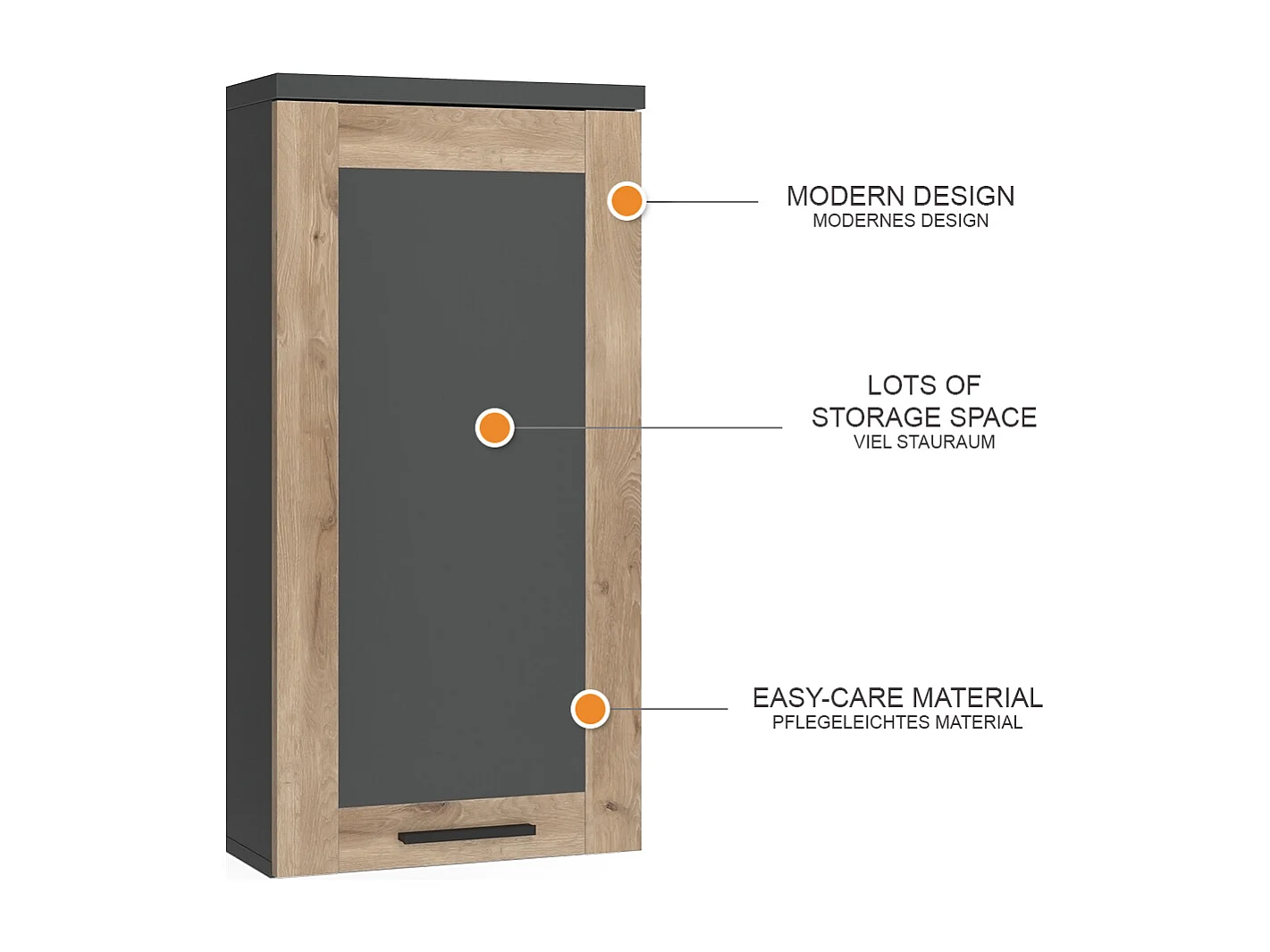 Armoire de salle de bain anthracite 40.3x27.9x79.6 niko