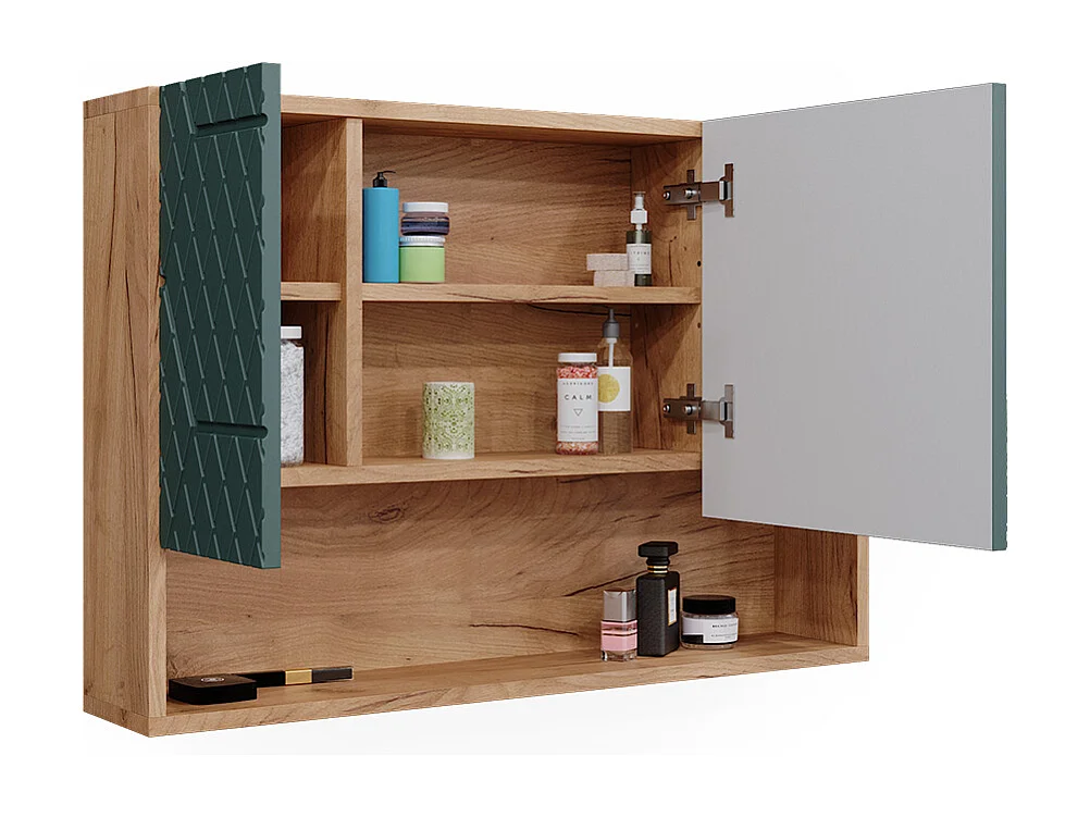 Armoire de toilette vert/force de lor chêne 80.1x17x55 irma