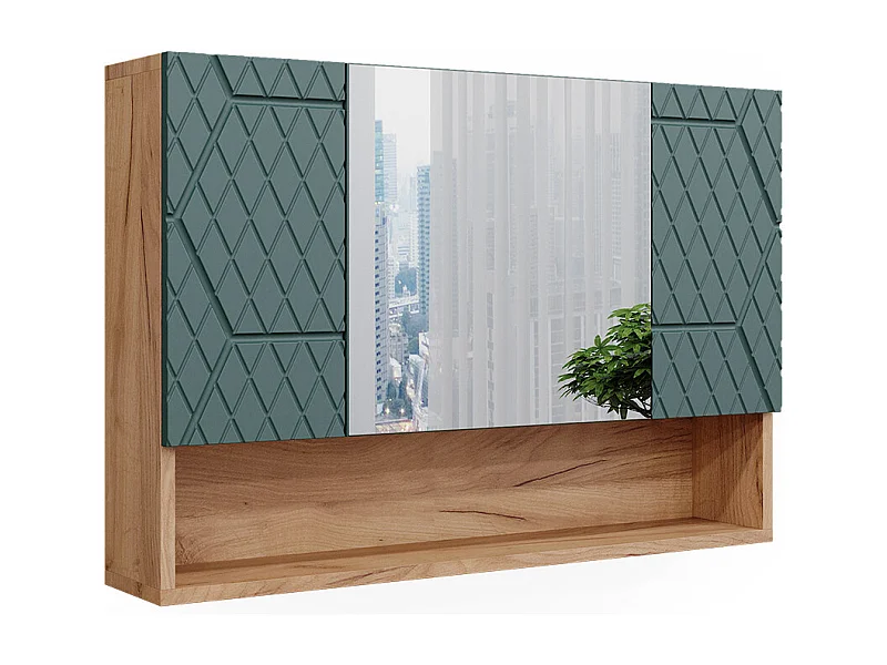 Armoire de toilette vert/force de lor chêne 80.1x17x55 irma