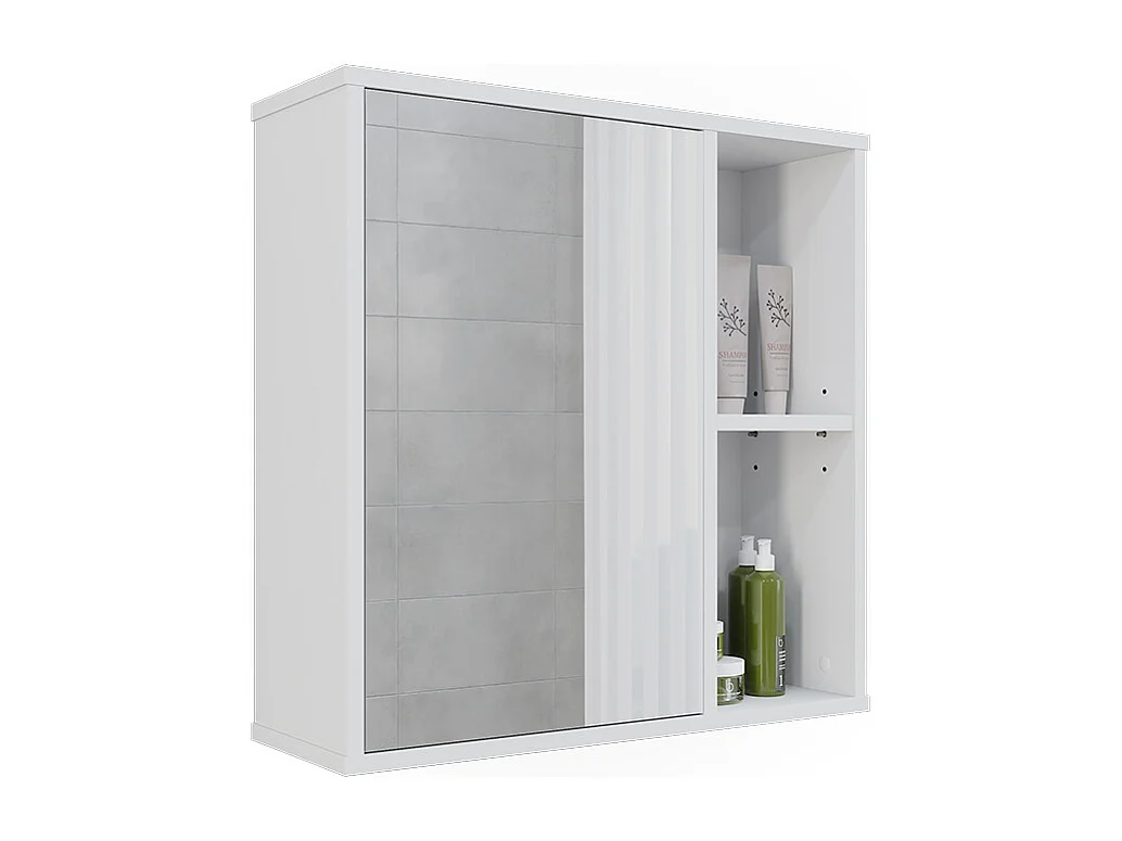 Armoire de toilette blanc 60x20x60 leano