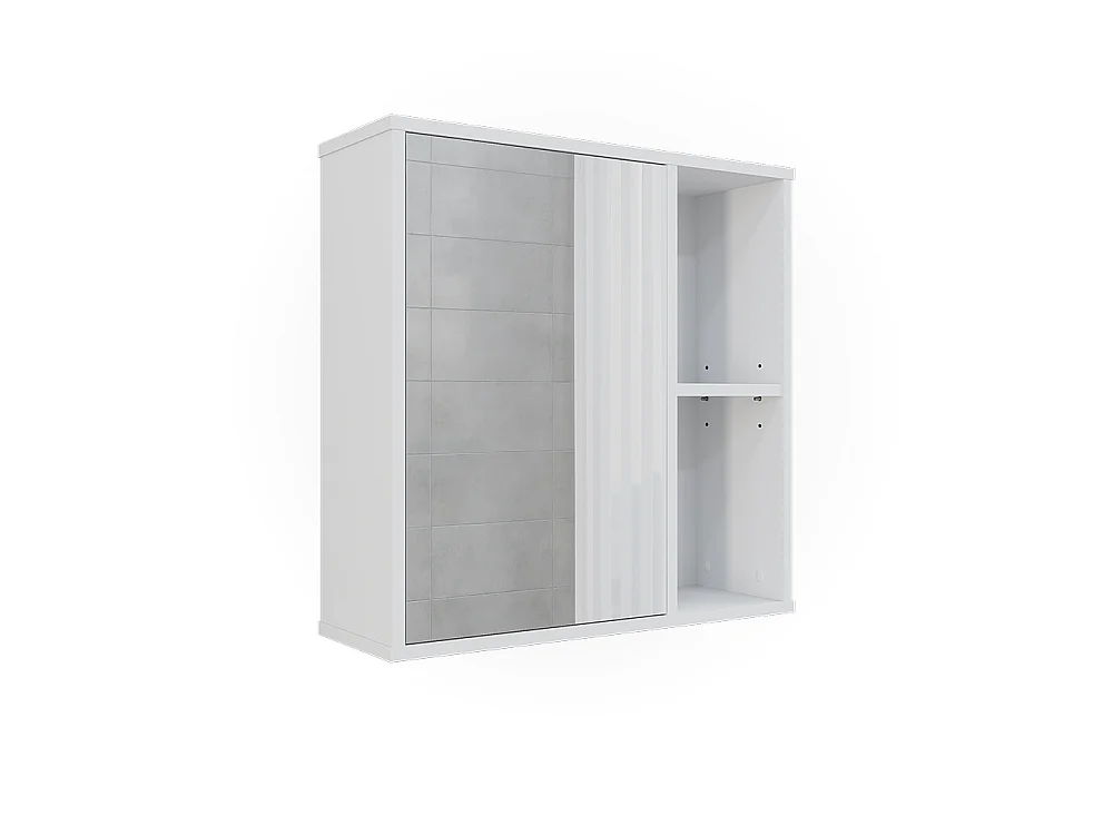 Mobile a specchio per il bagno bianco 60x20x60 leano