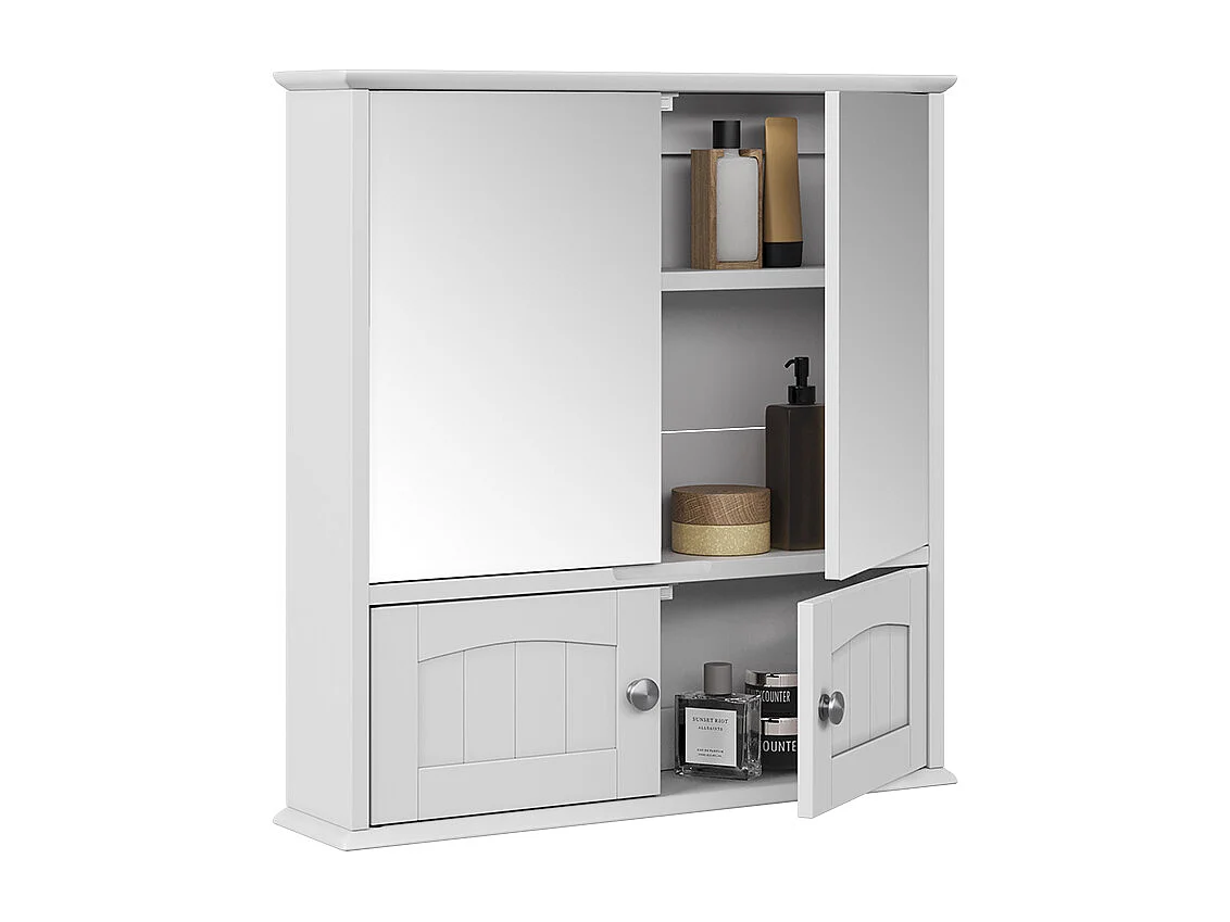 Armario con espejo para baño blanco 56x13x58 bianco