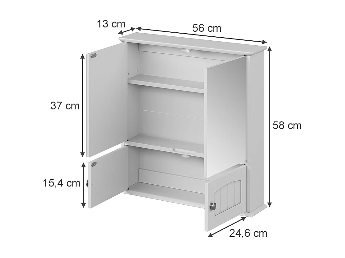 Armoire de toilette blanc 56x13x58 bianco